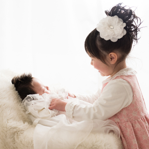 お宮参り 家族写真 姉妹